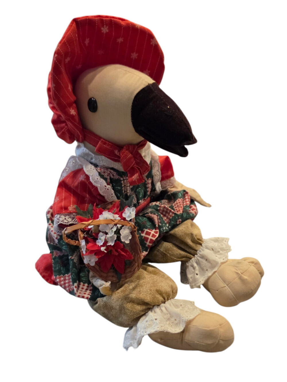 Vtg Cottagecore Plush Stuffed Goose Duck Christmas Quacks Christmas Songs